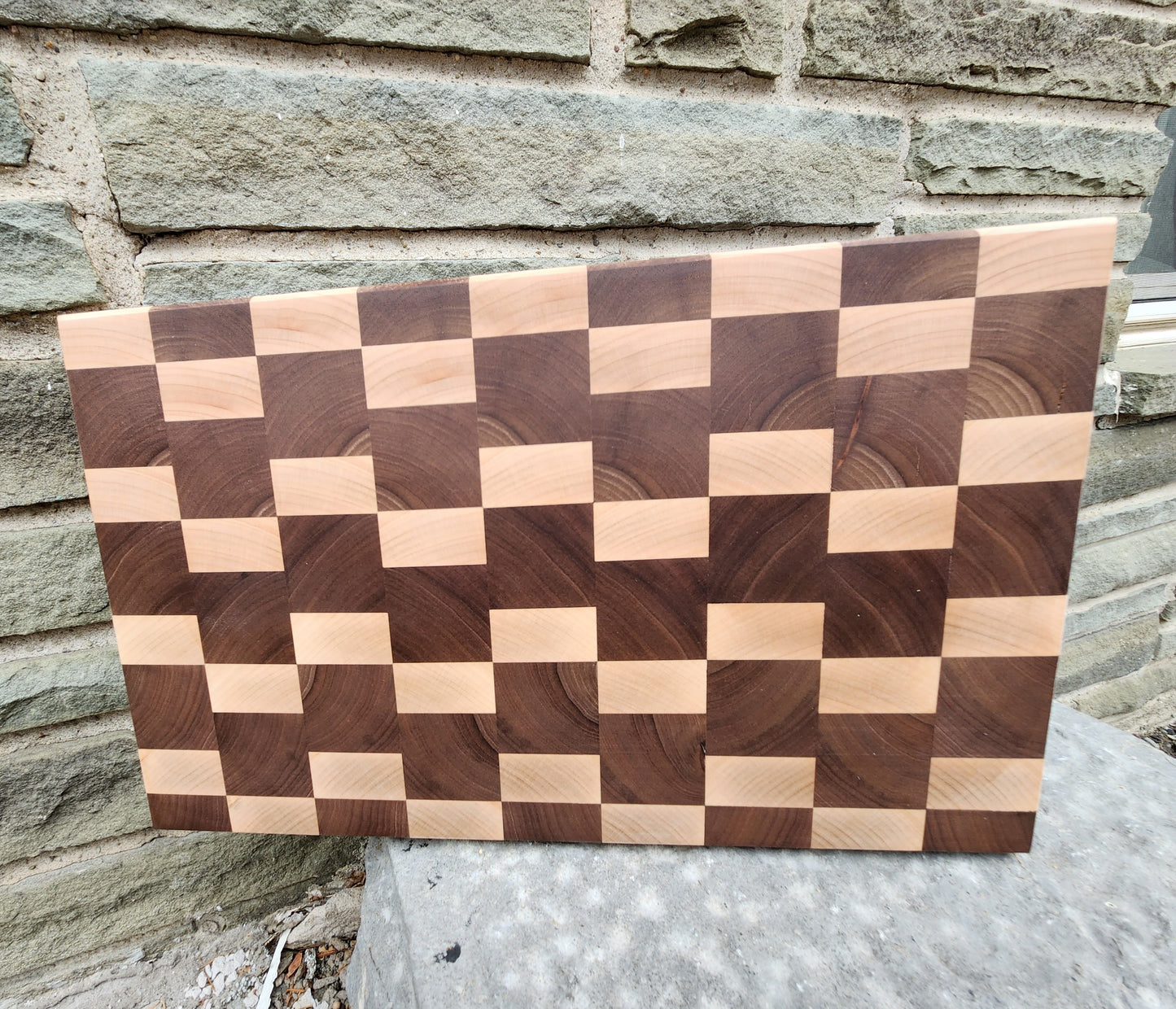 Butcher Block Cutting Board - End Grain - Walnut and Maple