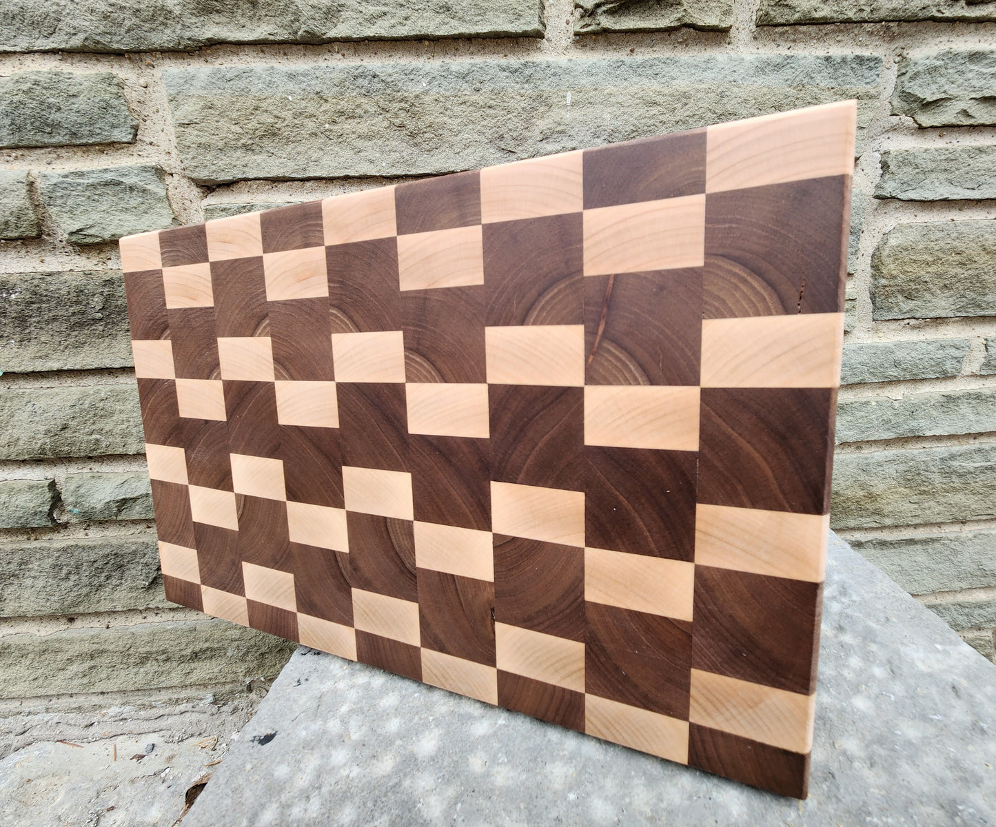 Butcher Block Cutting Board - End Grain - Walnut and Maple