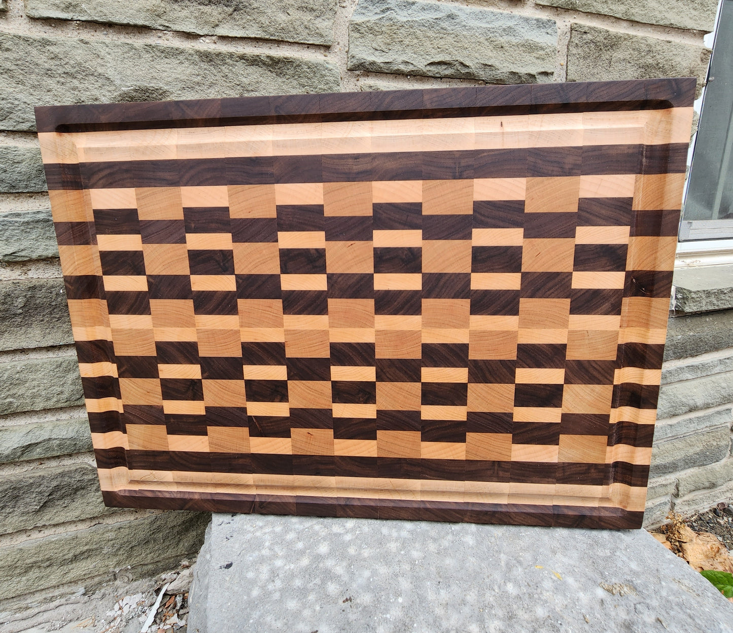 Butcher Block Cutting Board with Juice Groove - End Grain - Cherry, Walnut, Maple