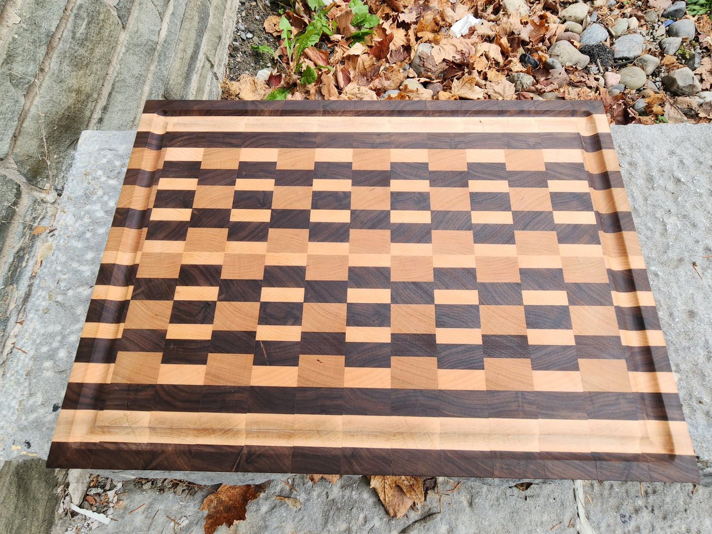 Butcher Block Cutting Board with Juice Groove - End Grain - Cherry, Walnut, Maple