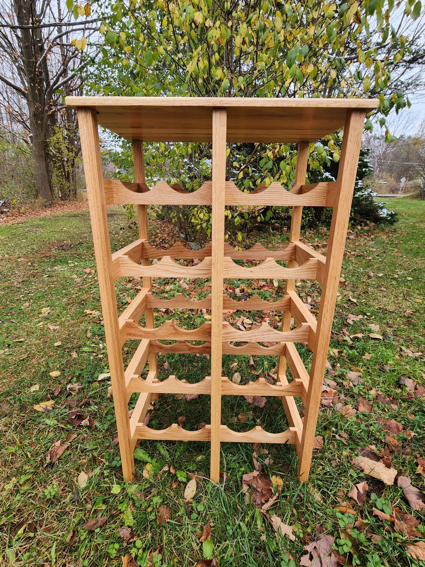 Red Oak Double Wine Rack