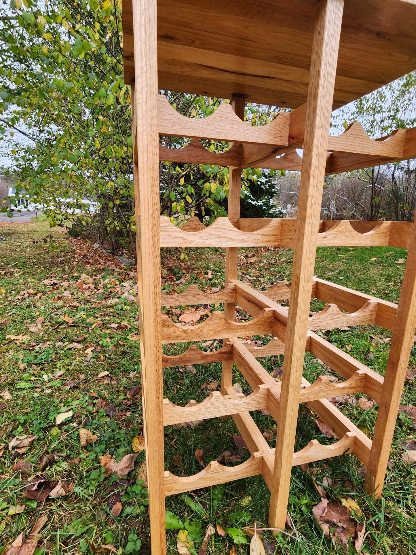 Red Oak Double Wine Rack