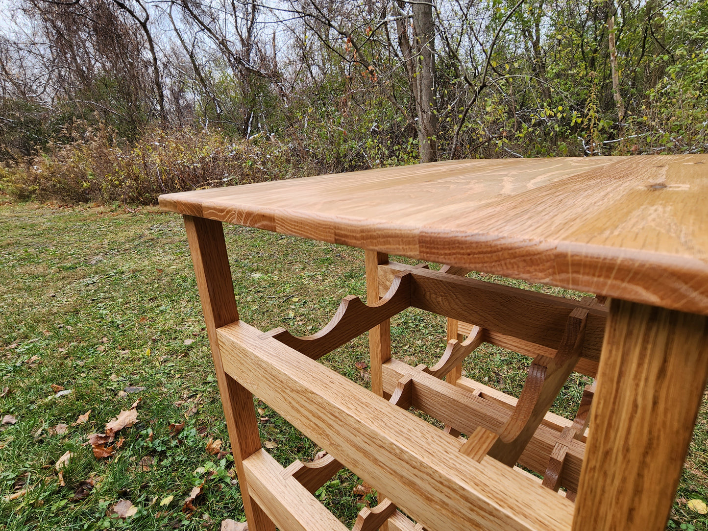 Red Oak Double Wine Rack