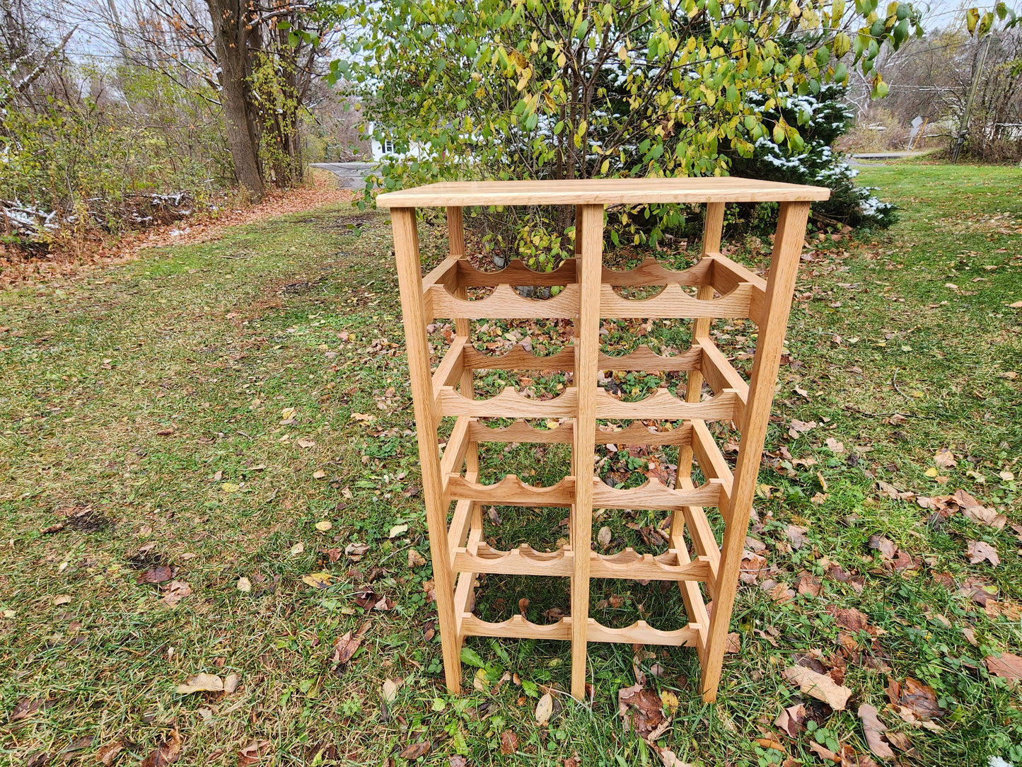 Red Oak Double Wine Rack