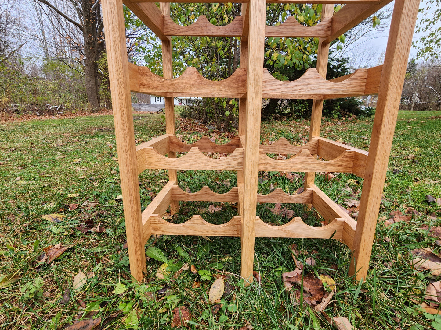 Red Oak Double Wine Rack