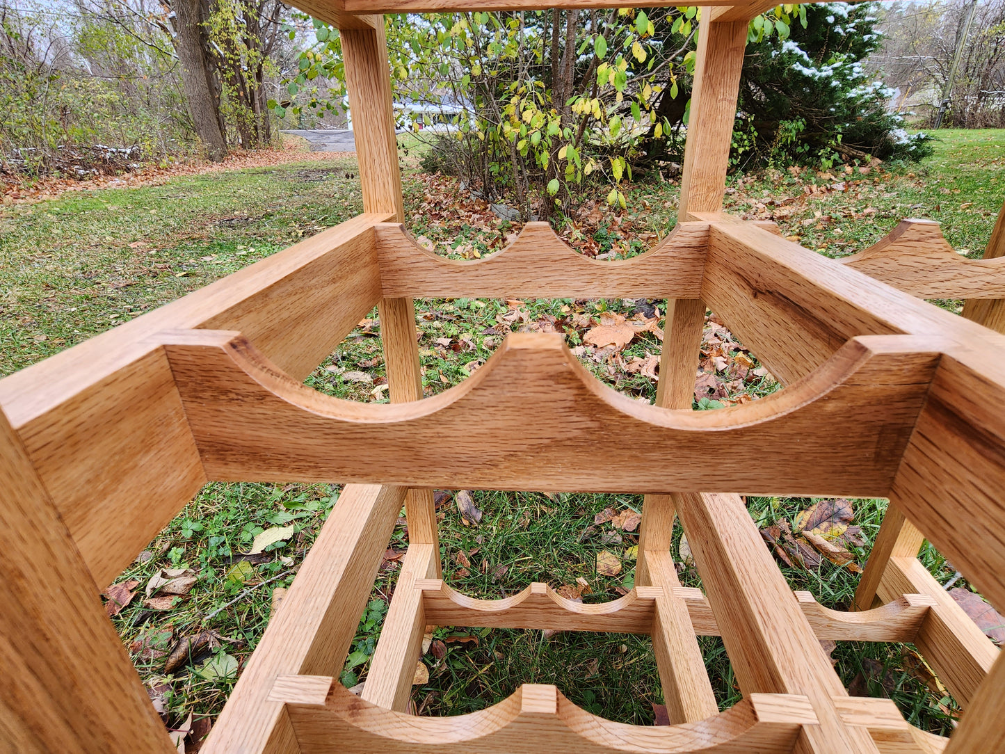 Red Oak Double Wine Rack