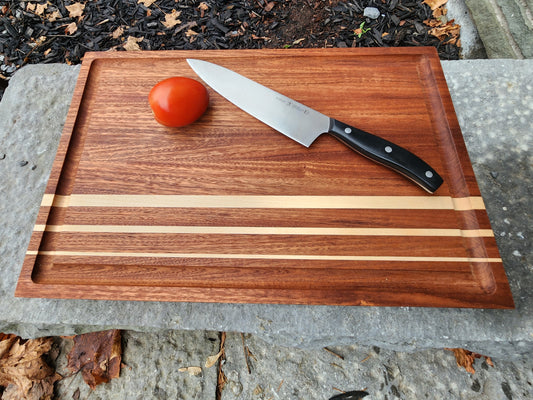 Cutting Board with Juice Groove - Mahogany and Maple