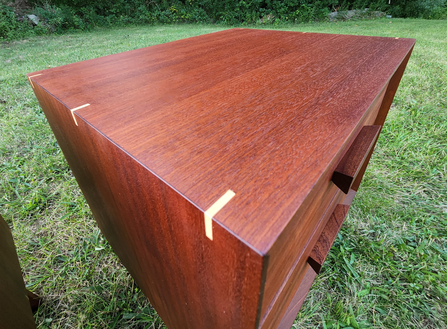 Mid-Century Modern Mahogany and Maple Night Stands