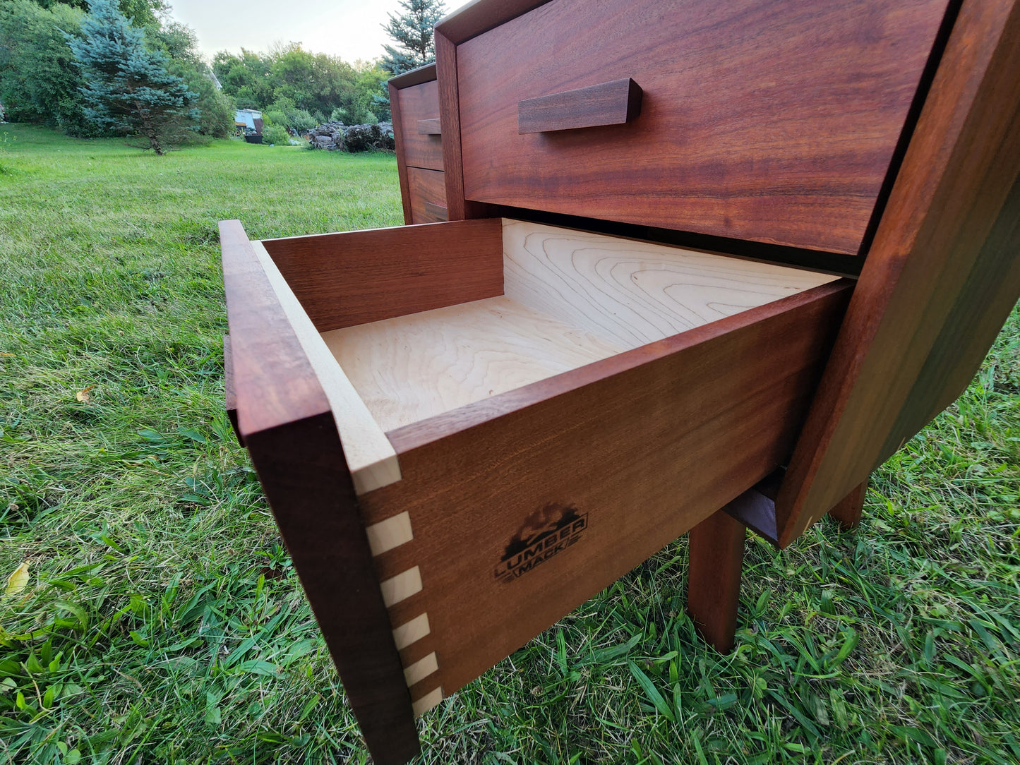 Mid-Century Modern Mahogany and Maple Night Stands