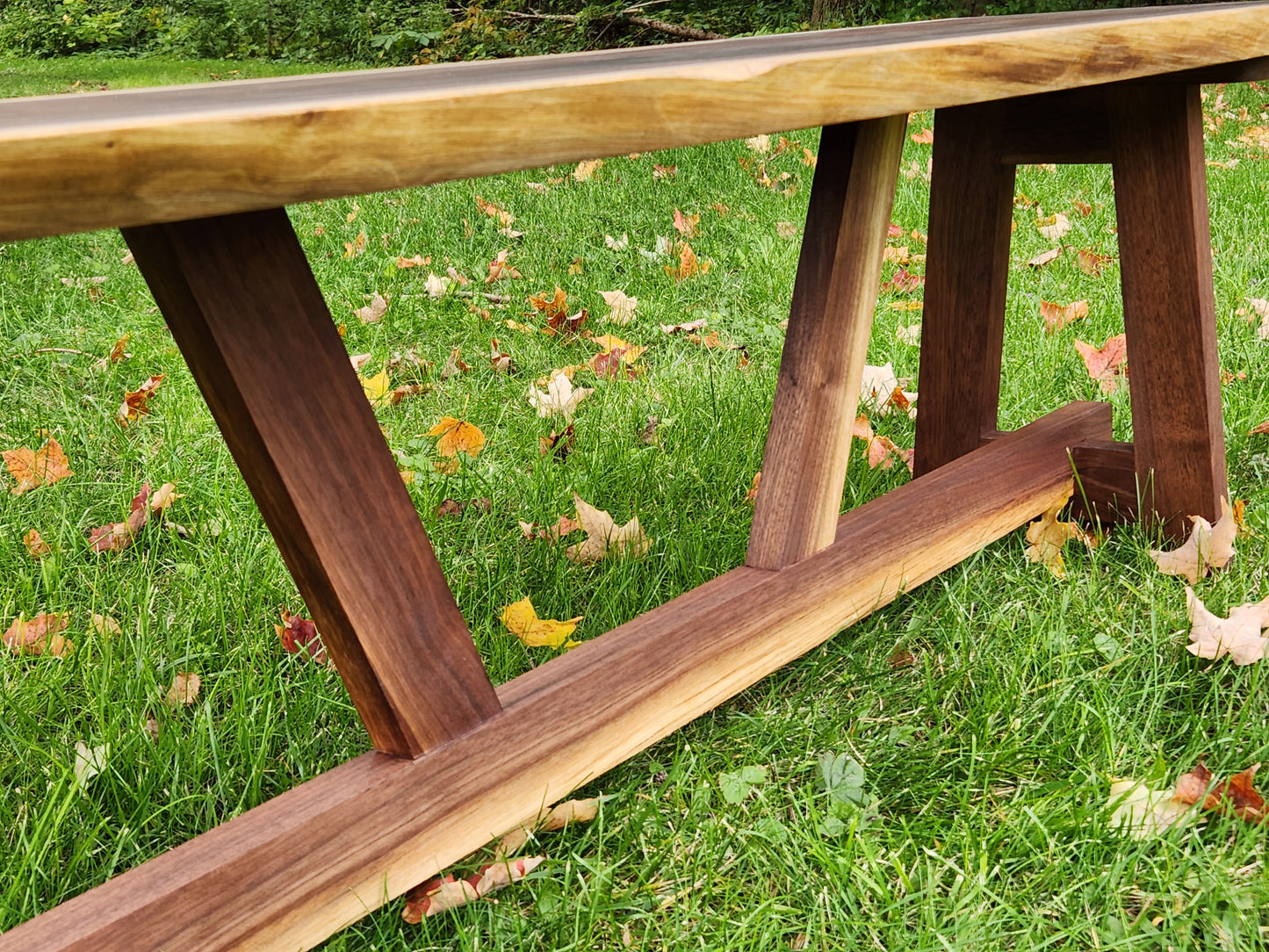 Live Edge Walnut Slab Bench